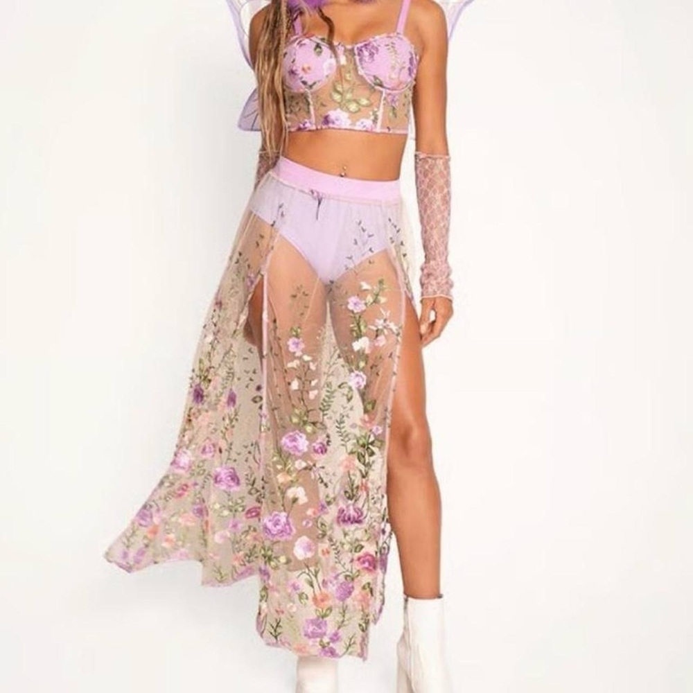 Floral Sheer Two-Piece Set